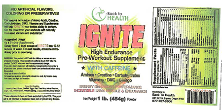 Independent Nutrition, Inc Issues Allergy Alert On Undeclared Milk in Ignite Pre-Workout Supplement Products